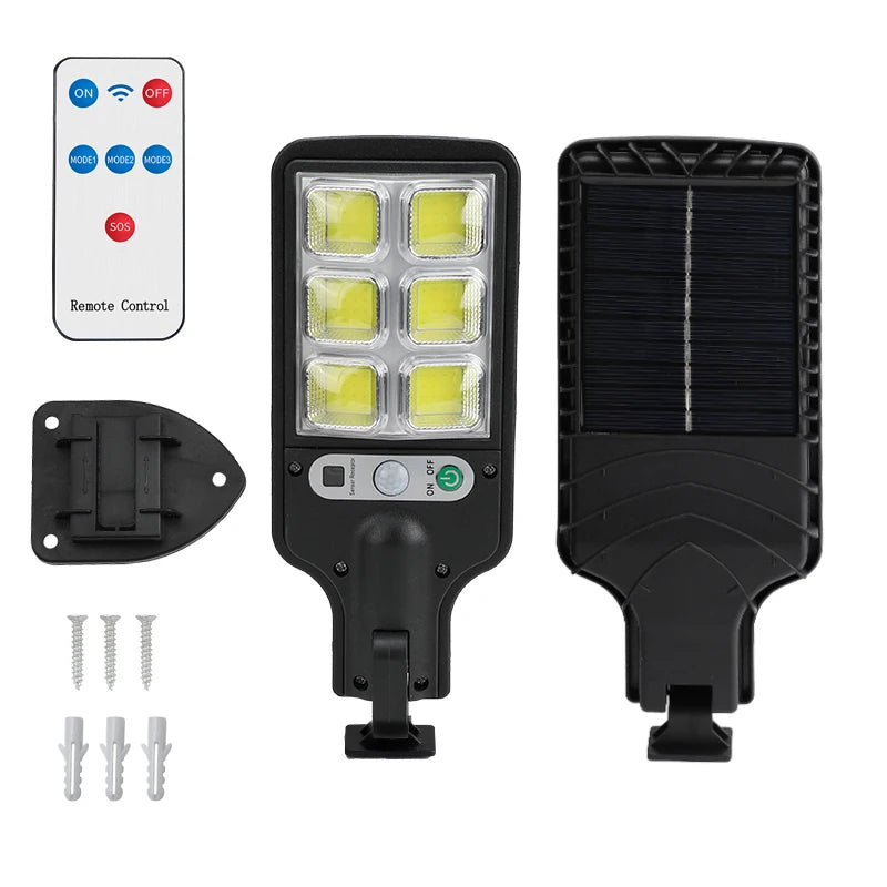 Black-White Waterproof 3 Modes Dimmable IP65 Protection Remote Control Flat Cool-Daylight  LED Solar Lamps