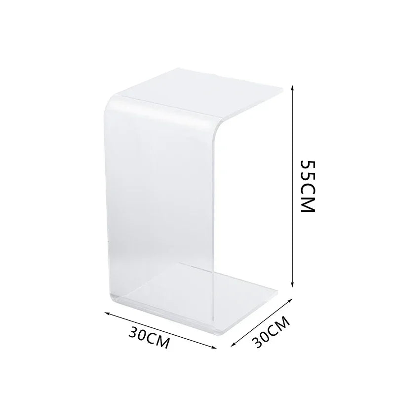 No-EN-Name-Null Modern Morocco Artistic U-Shaped Acrylic Glass Coffee Tables/ Size: 30cm x 30cm x 65cm/Colors-Clear Transparent/Amber/Smoky Gray/Orange