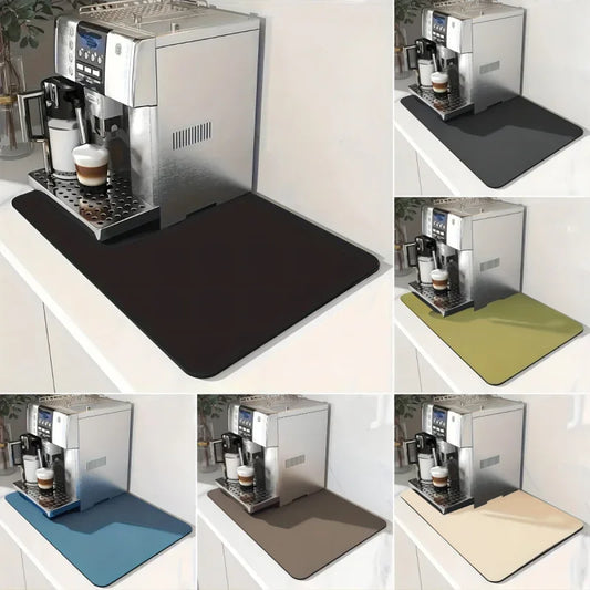 VIKAMA Kitchen Printed Heat-Proof Rapid Water Absorption Anti-Slip Rubber Bottom Waterproof Polyester Coffee Machine Mats/Colors-Blue/Black/Brown/Beige/Gray/Green/Geometric/Multicolor