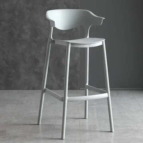 Nordic Modern Minimalist Stackable Solid Reinforced PP Plastic Low Back Hard Bar Chairs/Colors-Green/Orange/Gray/Yellow/Black/Blue/Brown