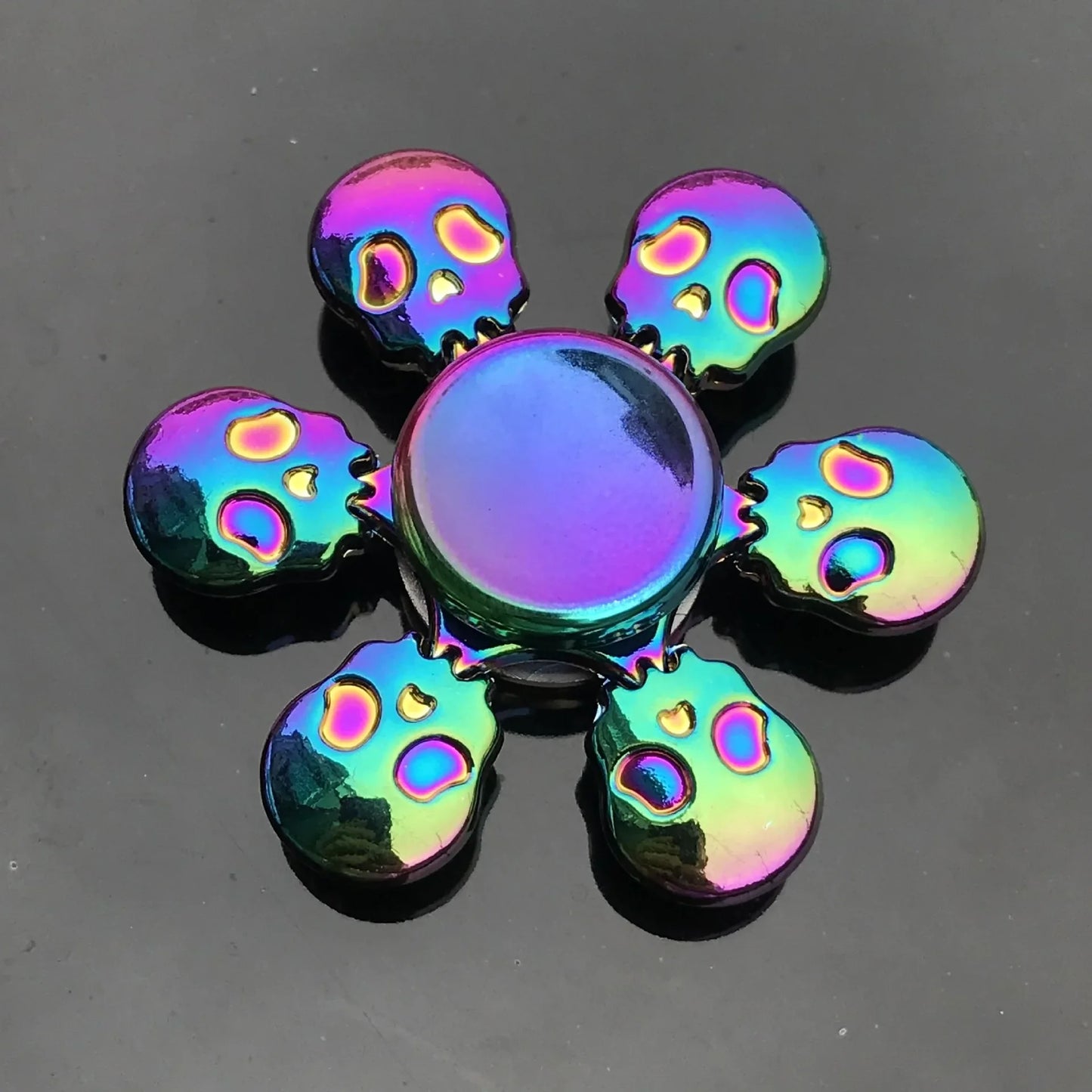 Kids Metal Purple Multicolor Round Fingertip Focus Spinners Anxiety-Stress Relief Fidget Toys/ Ages: 13-18 + Years Older