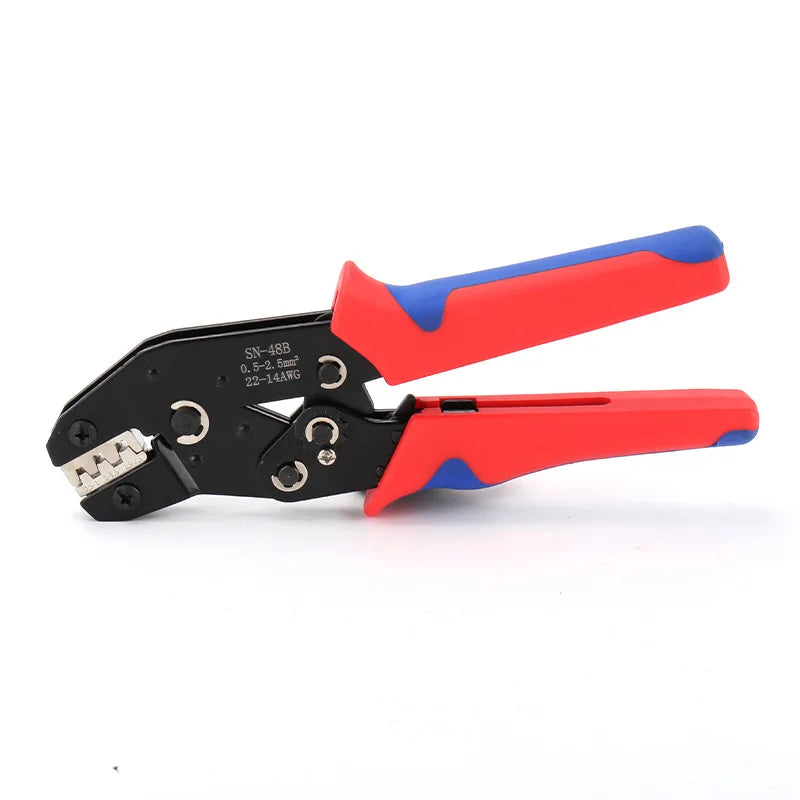 DIY Craft Metalworking Black Strong Carbon Steel Metal Red-Blue Plastic Coated Handles Ratcheting Pliers Crimping Tools/Colors-Multicolor/Red/Blue/Black