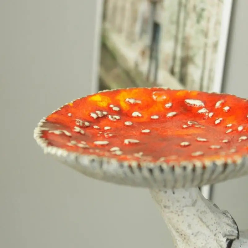No-EN-Name-Null Modern Wall Mounted Unique Floating Shelves Red-White Amanita Mushroom Head-Stem-Cup Resin Candle Holder Trays/Colors-White/Red/Gray