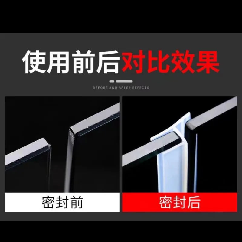 High Density Non-Adhesive Clear Silicone Rubber Waterproof Flexible Glass Sealing Strips/Glue Not Included/Doors-Windows