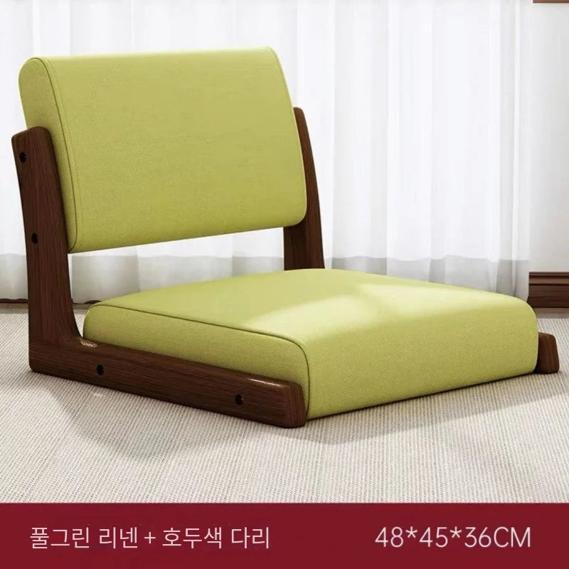 No-EN-Name-Null Modern Wood Frame Beige Backrest-Seat Cushion Armless Chaises