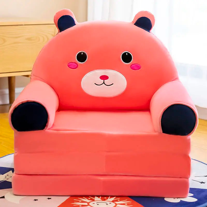 No-EN-Name-Null  Modern Kids One Seat Purple Cute Cartoon Animals-Princess Design Upholstered Padded Soft Polyester Fabric Armchairs/Colors-Purple/Red/Pink/Blue