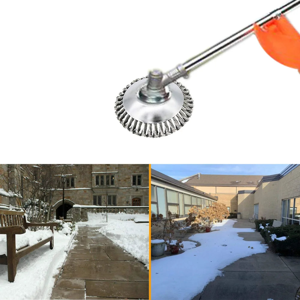 XMSJ Outdoor Round Silver-Gray Spring Steel Straight Wire Wheel Blades Weed-Brush 6-8-10 Inch Trimmer Heads