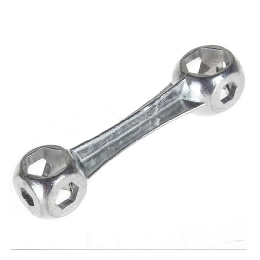 HUXUAN 10-In-1 Mini Silver Galvanized Steel Bicycle Hexagon Repair Double End Wrenches