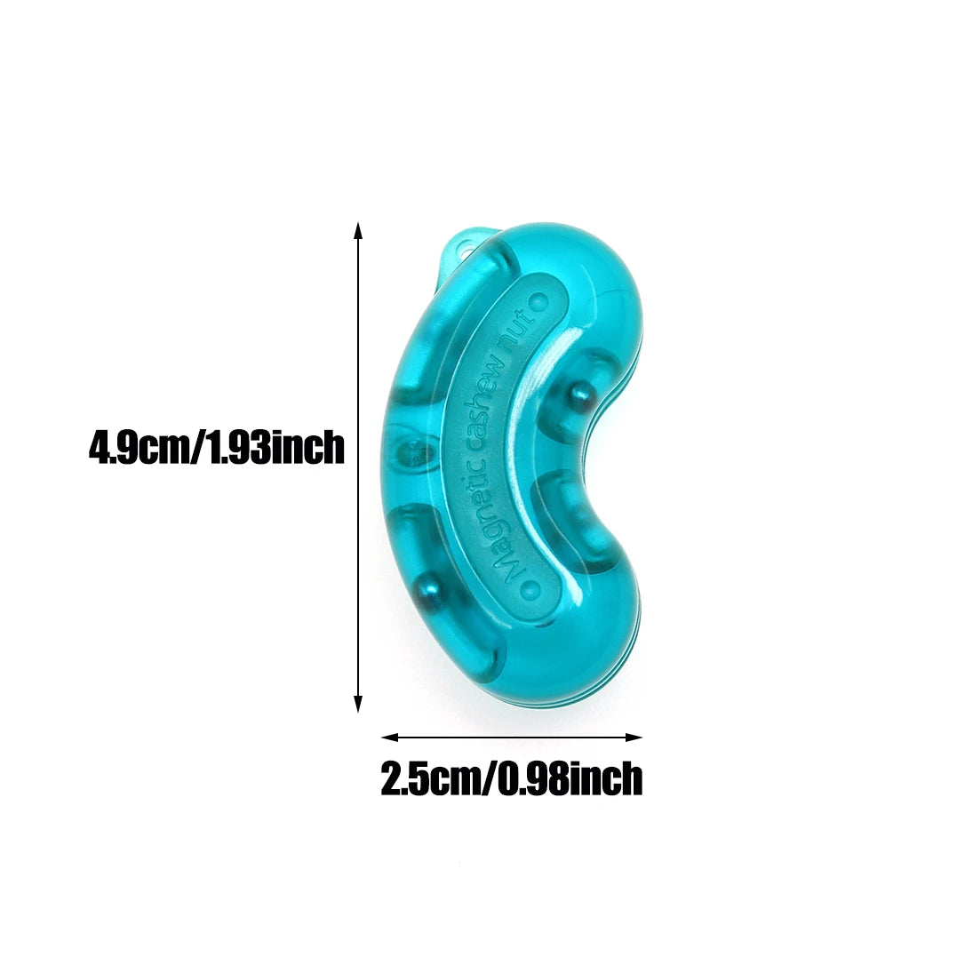 GAOJFC Glowing Blue EDC UV Light Mini Cashew Nut Shaped Metal Push Slider Magnetic Stress-Anxiety Relief Activity Toys/Colors-Blue/Red/White/Yellow/Ages: 18 + Years Older