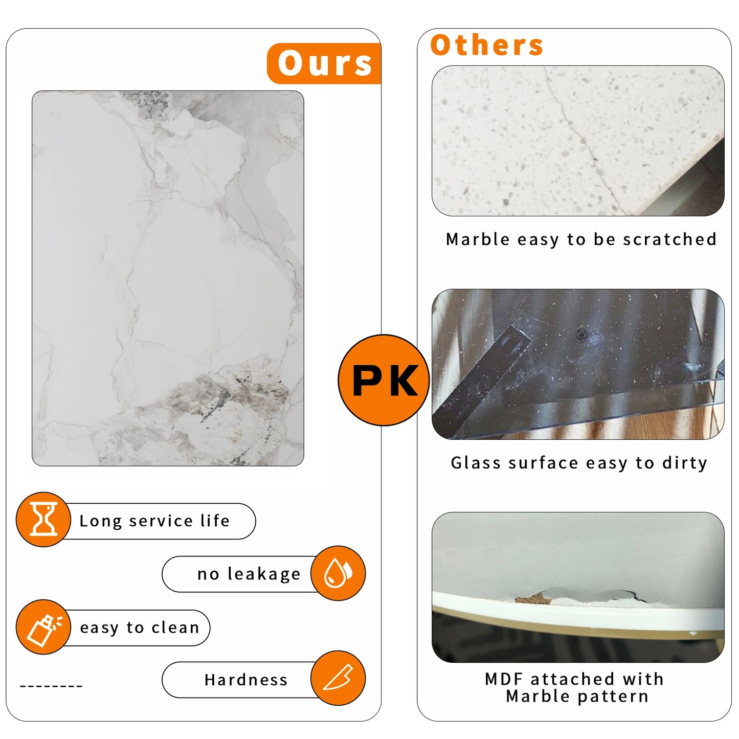 NULL Indoor Modern Rectangle Shaped Glossy Gray Marble Finish Top Black Metal Legs Dining Tables/  Colors-Glossy Gray/Glossy Jade/ Glossy White