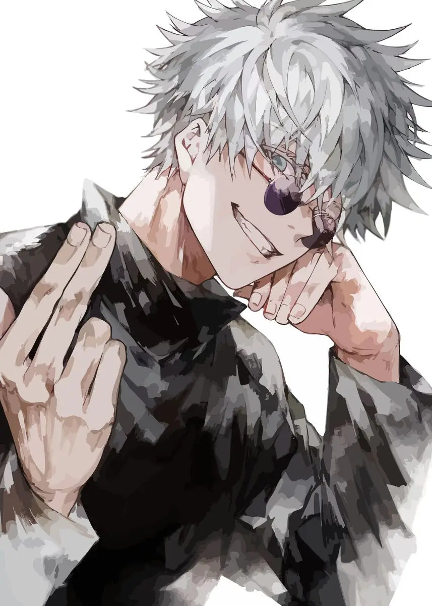 NULL Unframed Canvas Medium Watercolor Japanese Anime Jujutsu Kaisen Prints /Colors-Blue/Black/Multicolor/Purple/White/Red