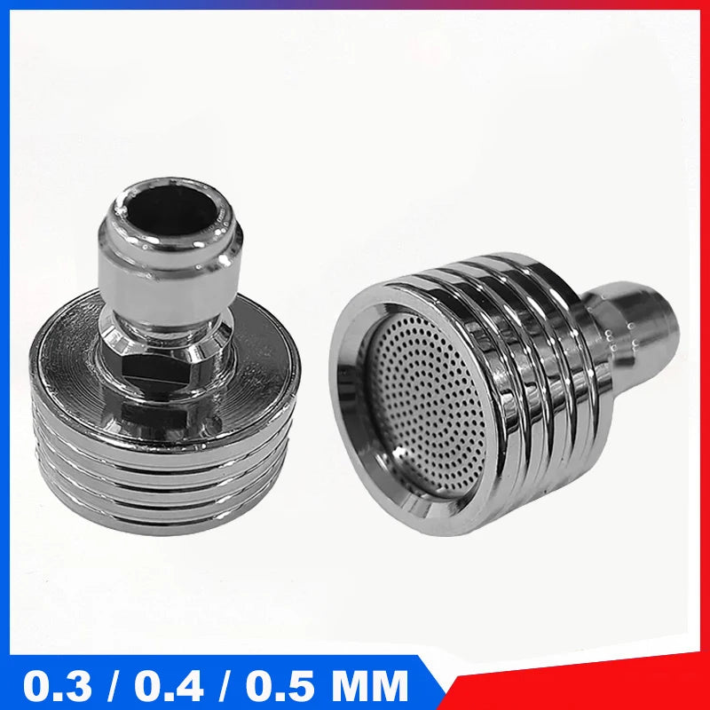Outdoor Finger-Grip Handle Silver Stainless Steel 1/4 Quick-Connect Washing Shower High Pressure Washing Nozzles