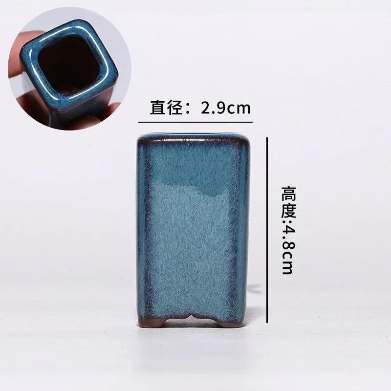 No-EN-Name-Null Indoor Mini Handmade Glazed Blue-Brown-Purple Ceramic-Purple Clay Succulent Multi-Shaped Thumb Flower Pots