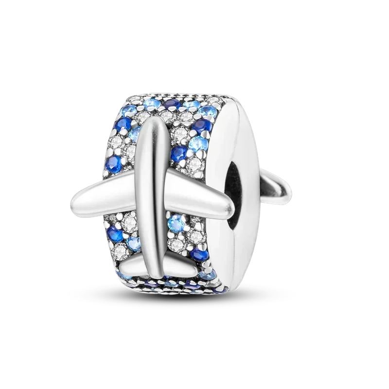 No-EN-Name-Null Women Sterling Silver Enamel Rainbow-Hot Air Balloon Design Fine Imitation Zircon Stone Glass Nuggets Beads Shaped Charms-Pendants/ Colors-Rainbow/Multicolor/Silver/Pink/Animal/Floral