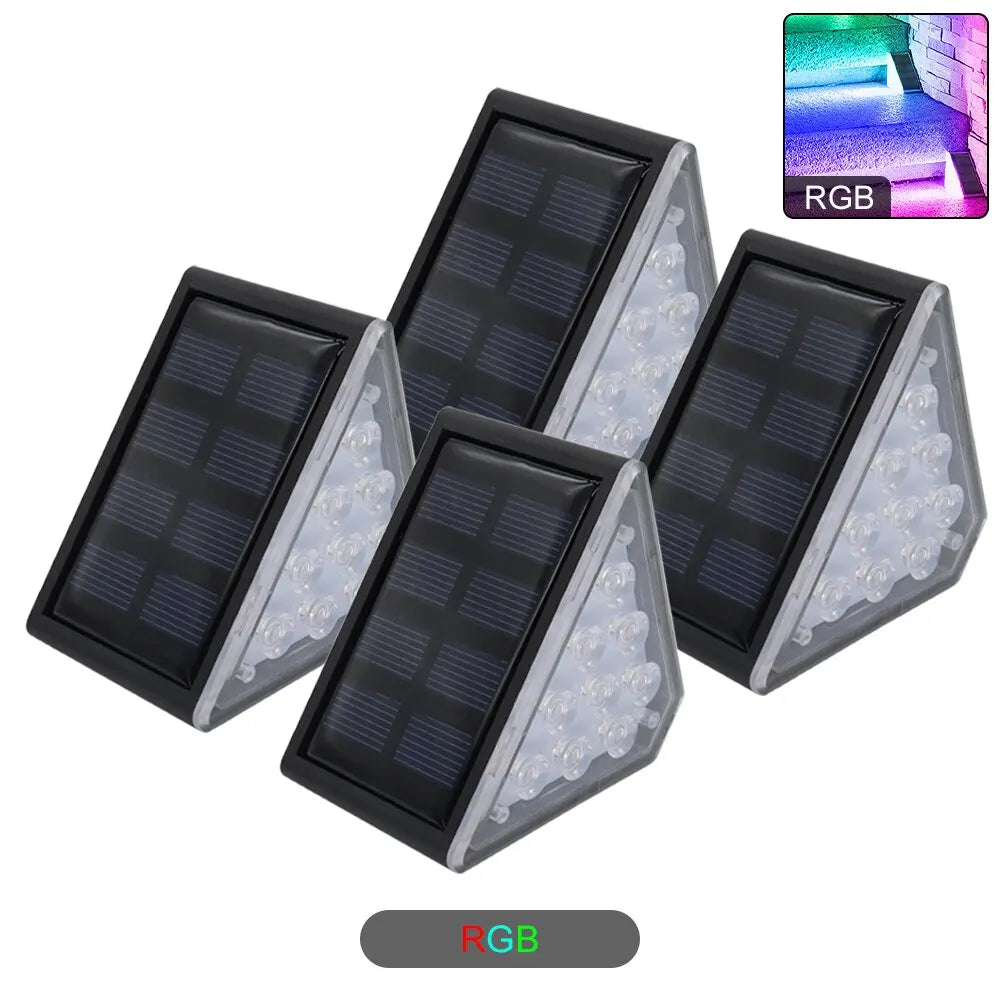 KLA-FCOB 2-6 PCS Waterproof Warm-Cool-Daylight White LED Outdoor Black-White Triangle Plastic Body Solar-Powered Built-In Light Sensor Step Landscape Pathway Light Sets/Colors-White/Black/Multicolor
