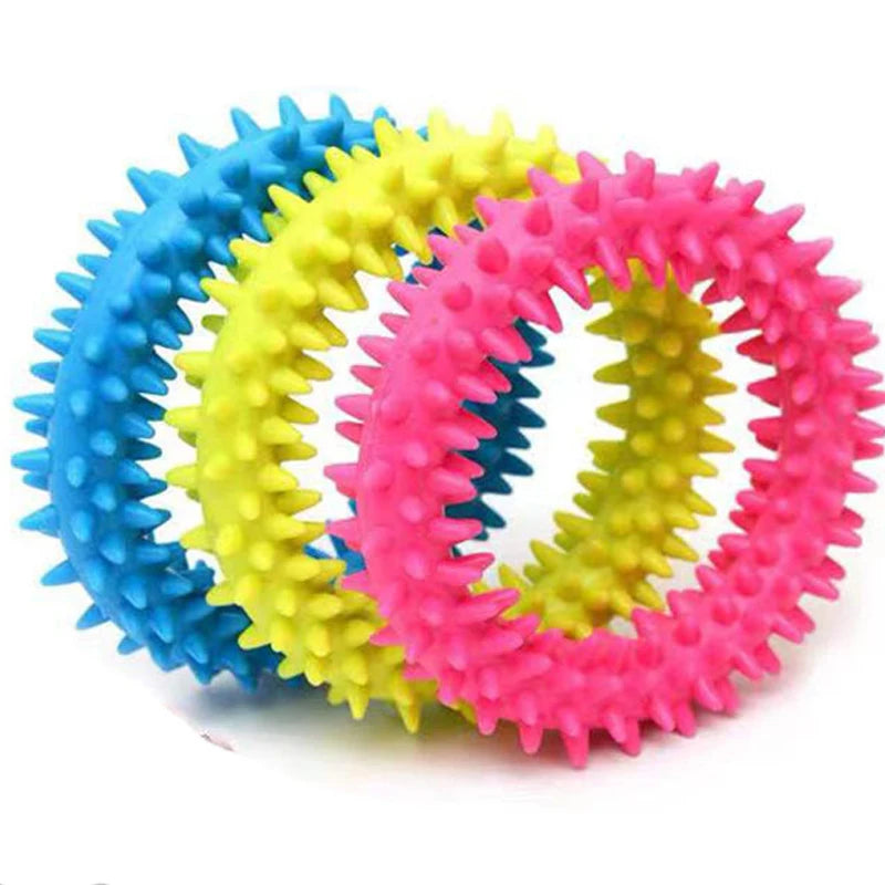 Preschool Rainbow Green Round Plastic Spiky Sensory Flexible Bracelet Ring Activity Toys/ Don't EAT/ Ages: 13-18 Years Old + Older/Colors-Pink/Blue/Green/Orange/Yellow/Multicolor