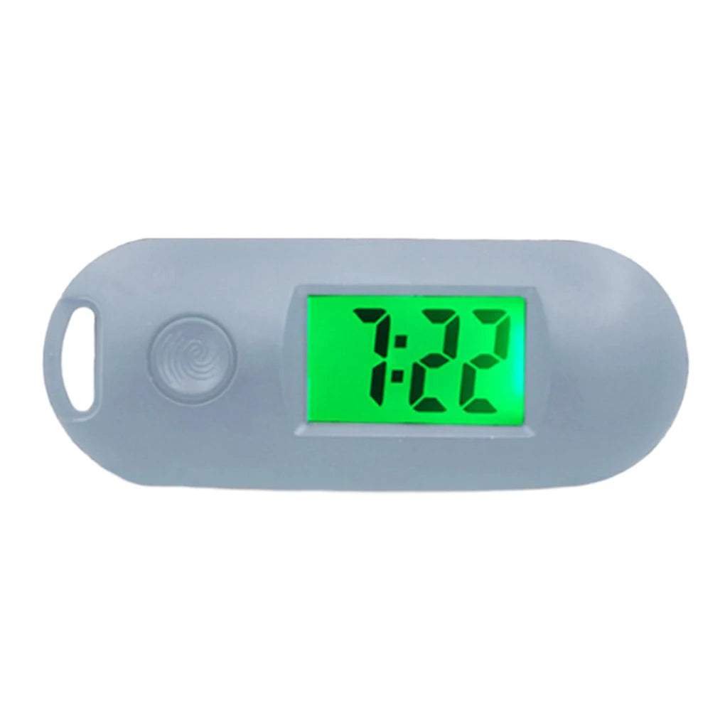 No-EN-Name-Null Adults Mini Compact Curved Edges Long Rectangle Pink Plastic Shaped Luminous Digital Display Keychain Electronic Pocket Watches/Colors-Grey/Blue/Pink/Black/Green/White