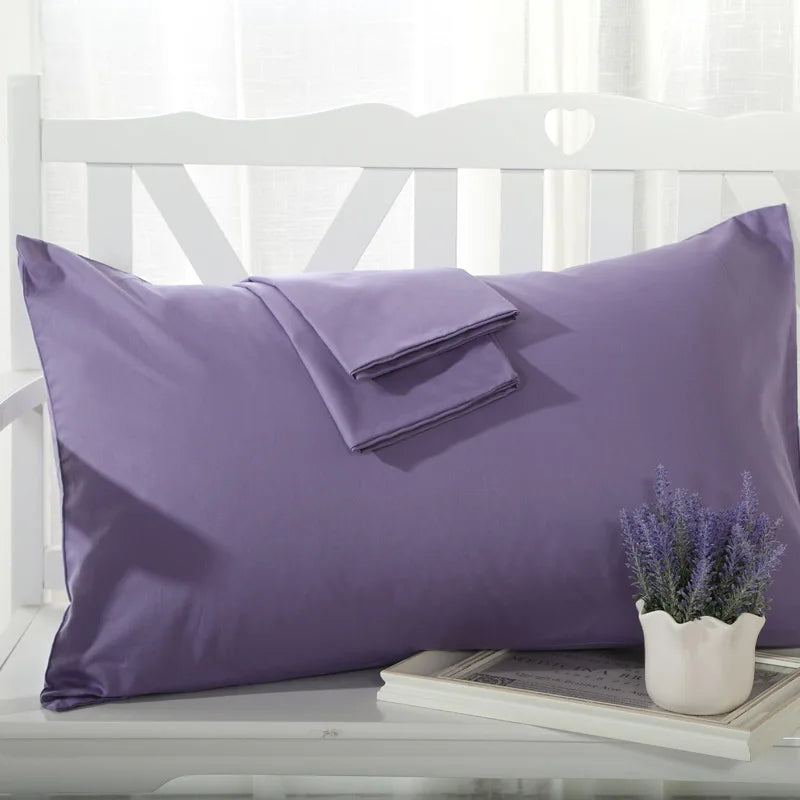 No-EN-Name-Null Modern Soft Strong Egyptian Cotton Silky Sateen Finish Red Rectangle Shaped Pillowcases/Queen-King Sizes/Colors-Red/Beige/White/Purple/Pink/Multicolor/400 Thread Count/Machine Wash/Tumble Dry/Traditional Closure