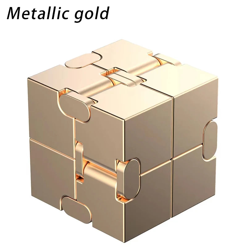No-EN-Name-Null Small Frosted Blue Metal Square Infinity Cube Stress-Anxiety Relief Portable Flipping Twistable Improves Brain Thinking Executive Toys/Ages: 18 Years Old-Adults/Colors-Blue/Silver/Black/Gold/Gray/Multicolor