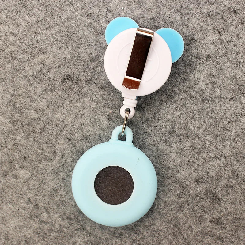 MINISO Adults Waterproof Quartz Round Red-Black Rubber Cover Metal Acrylic Case-Face Arabic Numeral Cute Cartoon Couples Minnie-Mickey Mouse-Daffy-Daisy Duck Clip-On Fob Pocket Watches/Colors-Gray/Orange/Gold/Green/Pink/Black/Brown/Blue