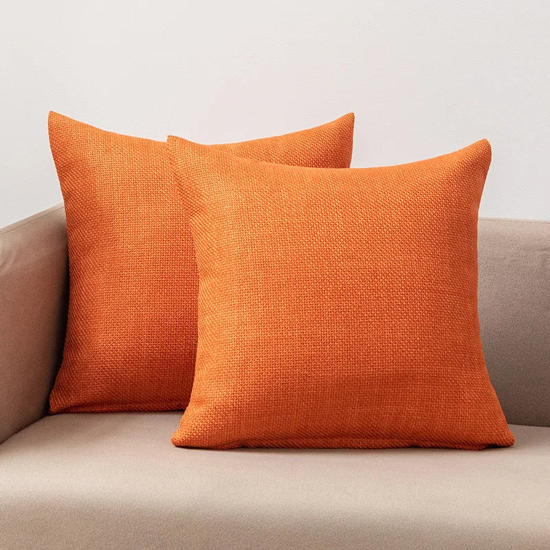 No-EN-Name-Null Modern Soft Velvet-Linen Multicolor Fabric Blend Square Machine Washable Decorative Pillowcases/Colors-Gray/Beige/Yellow/Orange/Red/Brown/Blue/Green/Multicolor