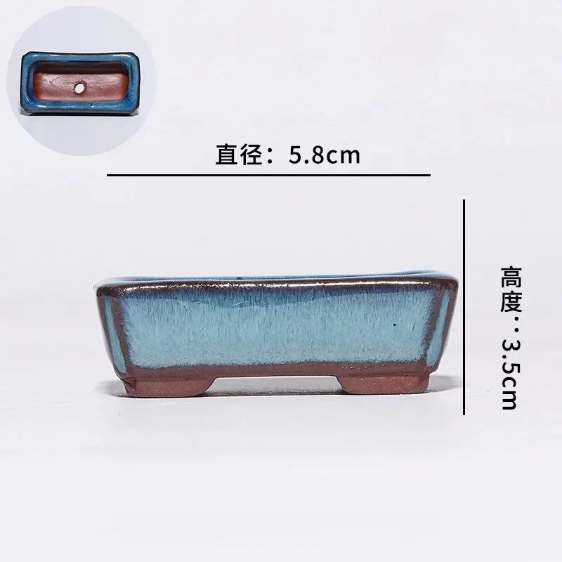 No-EN-Name-Null Indoor Mini Handmade Glazed Blue-Brown-Purple Ceramic-Purple Clay Succulent Multi-Shaped Thumb Flower Pots