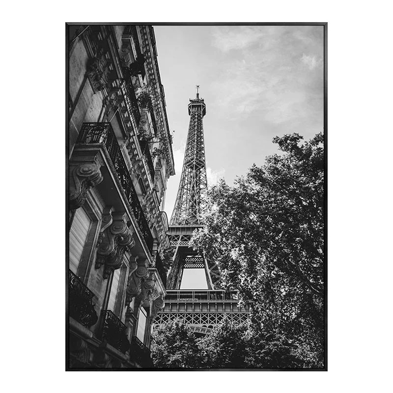 Unframed Canvas New York City-Brooklyn Bridge-Paris Tower/ Colors-Black/ White