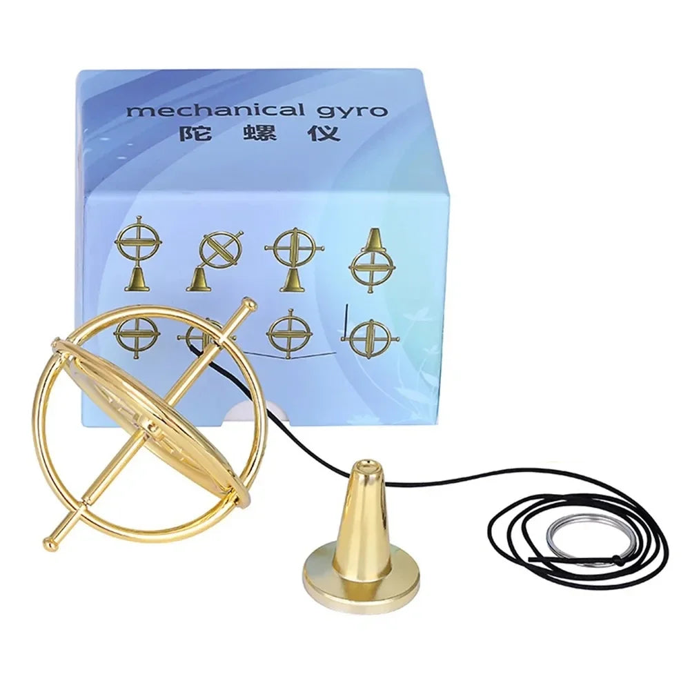 MEADE One-Piece Casting Self-Balancing Finger Mechanical Gold Metal Gyroscope-Anti-Gravity Desktop Spinning Tops /Colors-Gold/Black/Silver/Ages: 13-18 Years Old-Adults