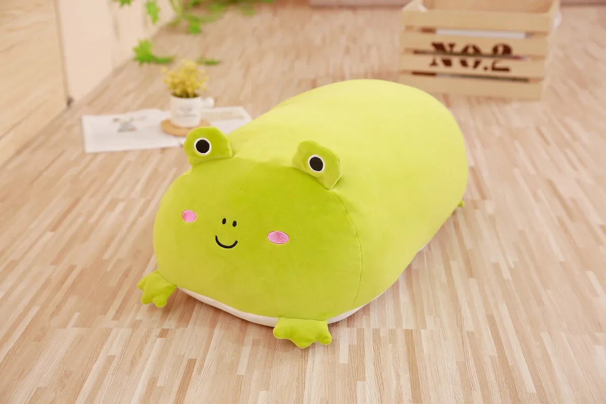 No-EN-Name-Null All Ages Modern Soft Plush Polyester-Cotton Fabric Oblong Shaped Multicolor Printed Cute Cartoon Stuffed Animals/ Colors-Multicolor/Brown/Green/Blue/White/Pink/Animals/Size: 18-28cm