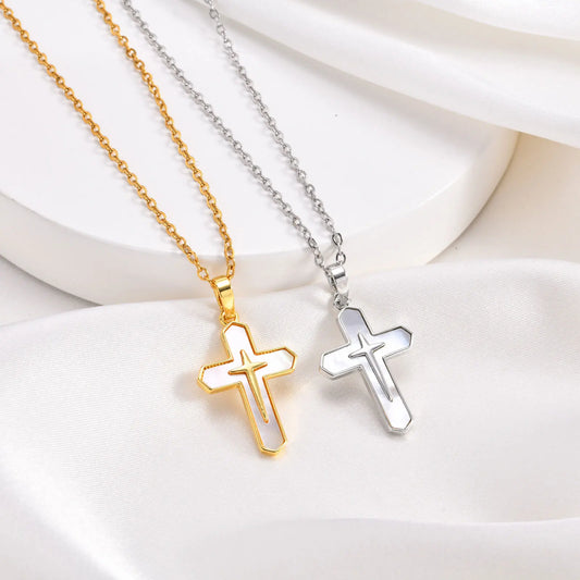 14k Gold Plated Cross Necklace for Women, Cruz Pendant Faith Religious Christian Jewerly Chain 16inch To 24inch