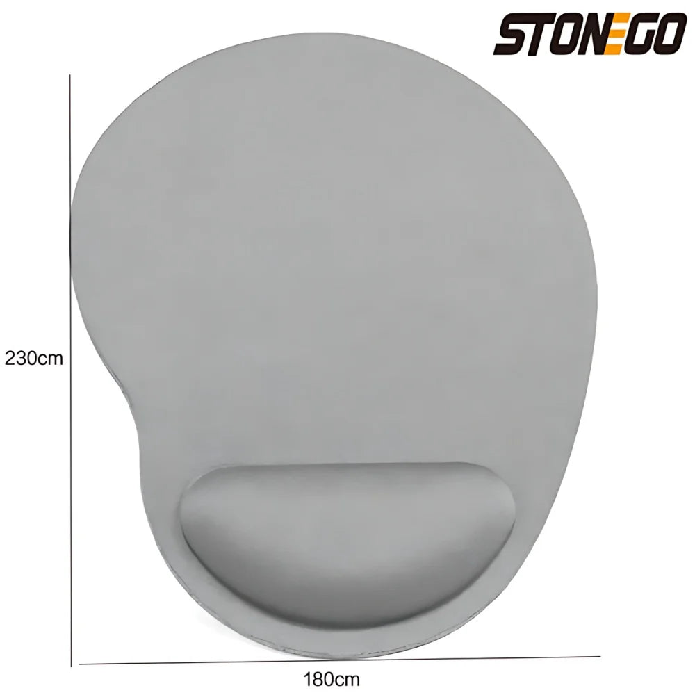 STONEGO Solid Multicolor Oblong Oval Shaped EVA Memory Foam Wrist Rest Support Silicone Anti-Skid Rubber-Neoprene Base Gaming Mouse Pads/Colors-Pink/Purple/Blue/Black/Gray/Red