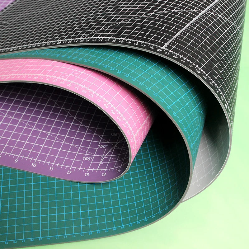 Durable Double-Sided PVC Multi-Purpose Self-Healing Grid-Lines Cutting Craft  Mats/Colors-Green/Black/Gray/Pink/Purple