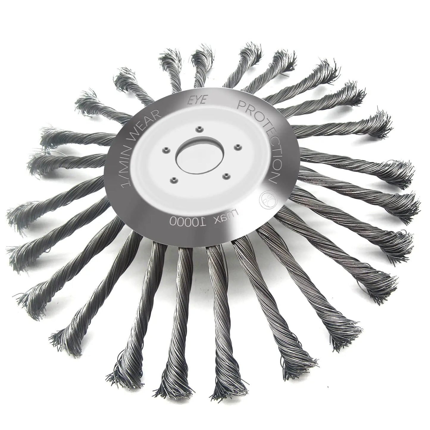 XMSJ Outdoor Round Silver-Gray Spring Steel Straight Wire Wheel Blades Weed-Brush 6-8-10 Inch Trimmer Heads
