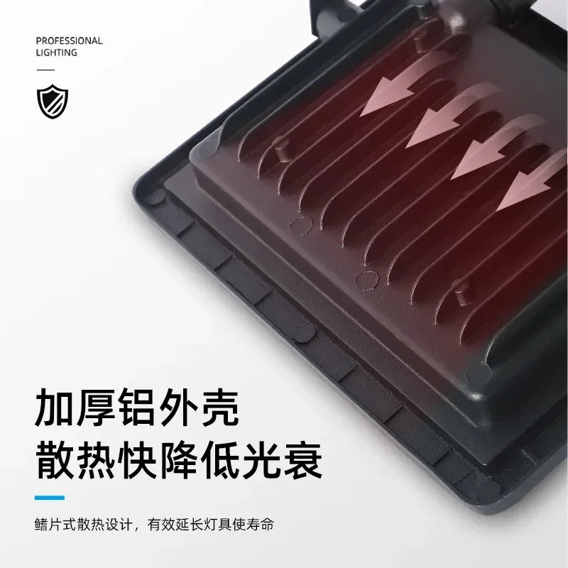 HUANJI Outdoor Modern Black-White Square Aluminum Metal Body Integrated Smart Motion Sensor Cool White LED Wall-Mounted Flood-Spot Lights/LED Bulbs Included