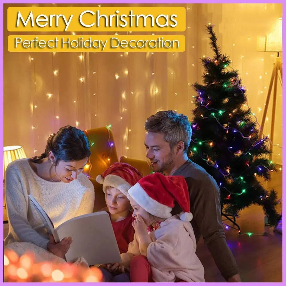 NULL Outdoor-Indoor Waterproof Black Plastic Square Shaped Body Solar-Powered Panel Lithium Battery Eight Modes Fairy Garland Multicolor Light Ropes-String Lights/Colors-Black/White/Blue/Red/Purple/Multicolor/LED Bulbs Included