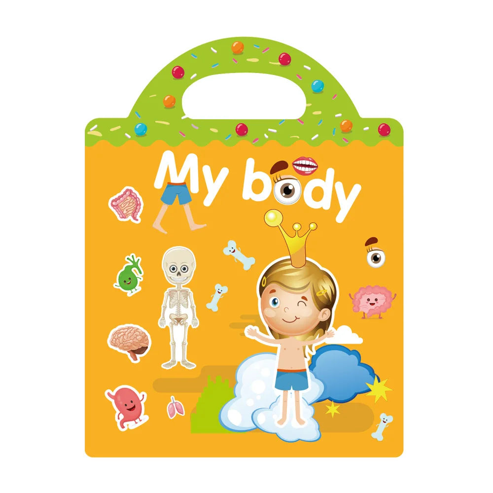 TAKARA TOMY Kids Plastic Early Educational Reusable Multicolor Cartoon Animal Scene Stickers Painting Hand-On Puzzle Books Stickers-Stickers Machine /Ages: 2-18 Years Old-Older