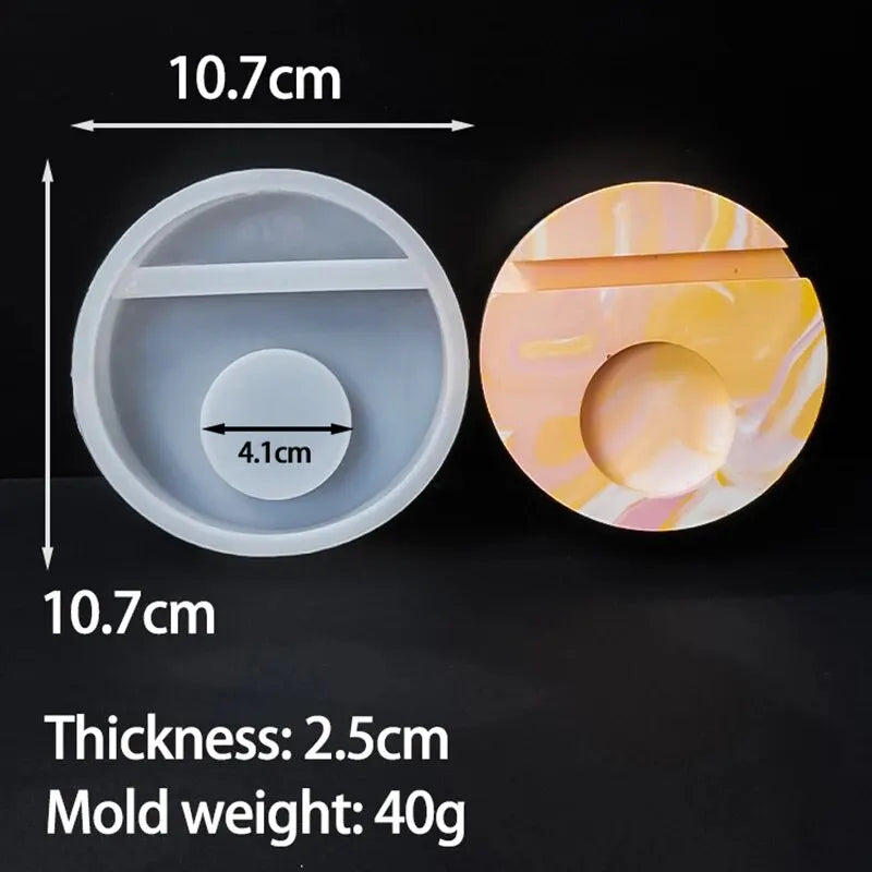 UDOCOOL ALL AGES DIY Clear Transparent Rabbit-Kissing Butterfly Round Base Tea Light Candleholder Kit White Milky Silicone Craft Molds