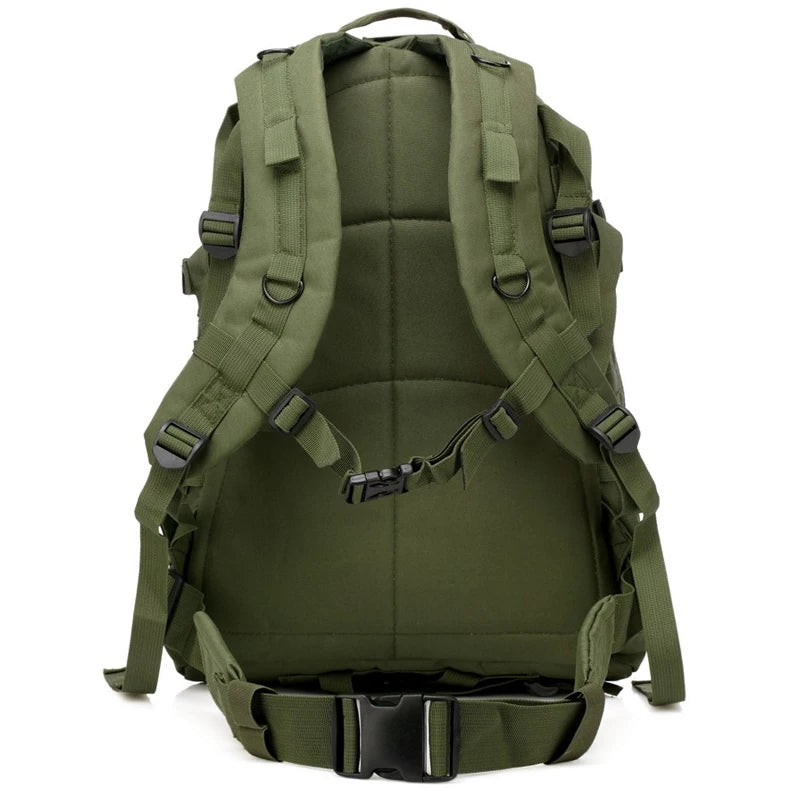 JARHEAD Large Outdoor Waterproof Green Oxford Nylon Fabric 3D Tactical Rucksack Polyester Lining Built-In Compartment Shoulder Straps-Handle Military Backpacks/Internal Padding/Colors-Camouflage/Green/Beige/Black