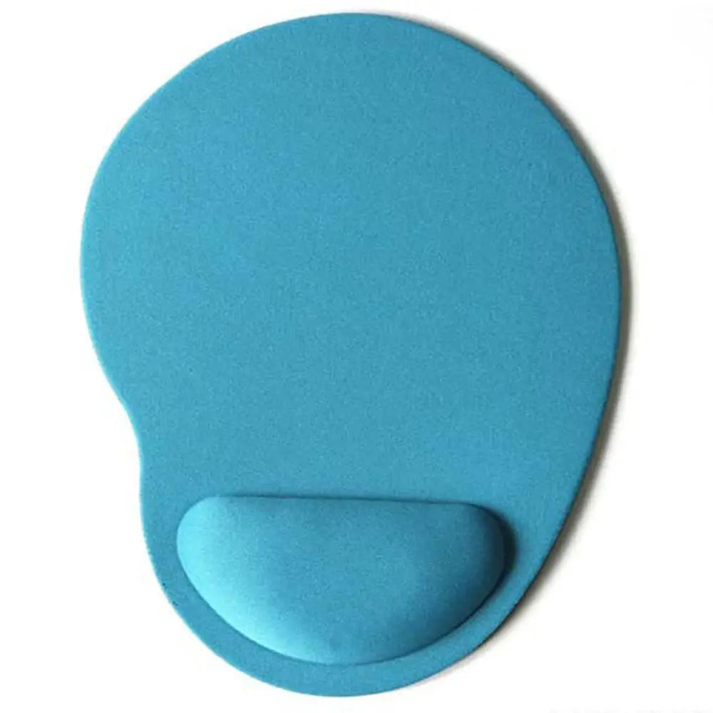 DITIPOO Solid Multicolor Rectangle-Oblong Oval Shaped Smooth Lycra Fabric Top-EVA Memory Foam-PU Design Ergonomic Wrist Rest Support Rubber Base Mouse Pads/Colors-Blue/Black/Red/Purple/Gray/Multicolor
