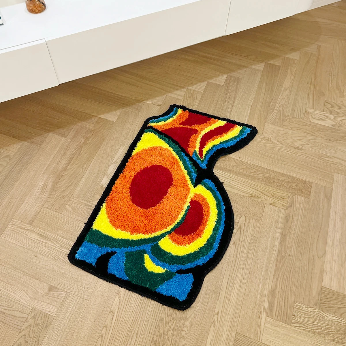 100% Acrylic Anti-Slip Colorful Butt Shape Rugs /Sizes: 80x47 CM / 31.5x18.5 inches/Colors-Multicolor/Red