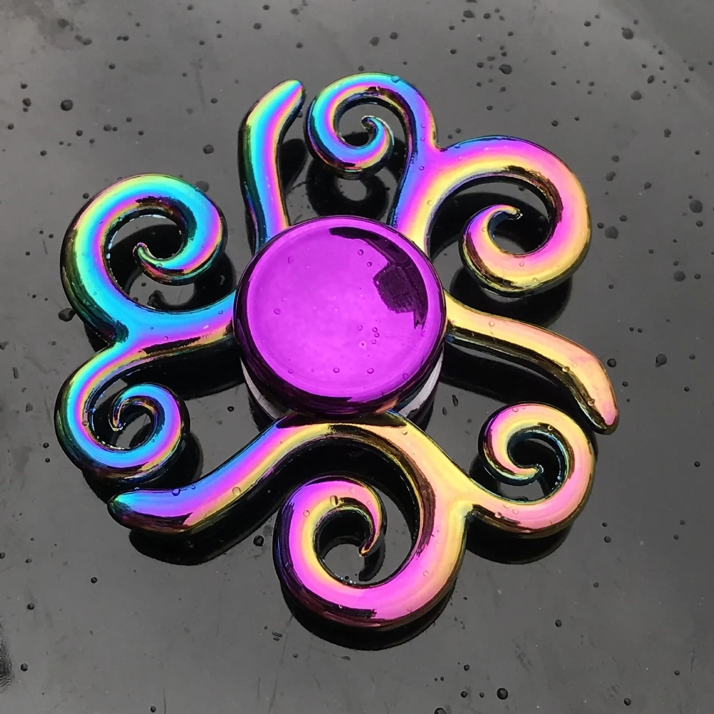 Kids Metal Purple Multicolor Round Fingertip Focus Spinners Anxiety-Stress Relief Fidget Toys/ Ages: 13-18 + Years Older