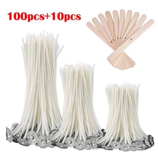 110 PCS Cotton Wicks-Soy Wax Core Smokeless Candle Wicks For Candle Making