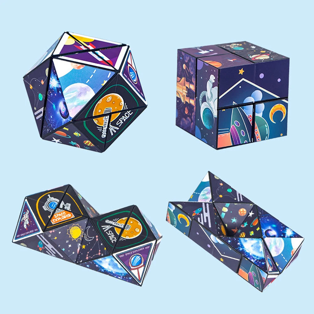 No-EN-Name-Null  Kids Plastic Square Magnetic 3D Magic Cube Mechanical Puzzles Toys