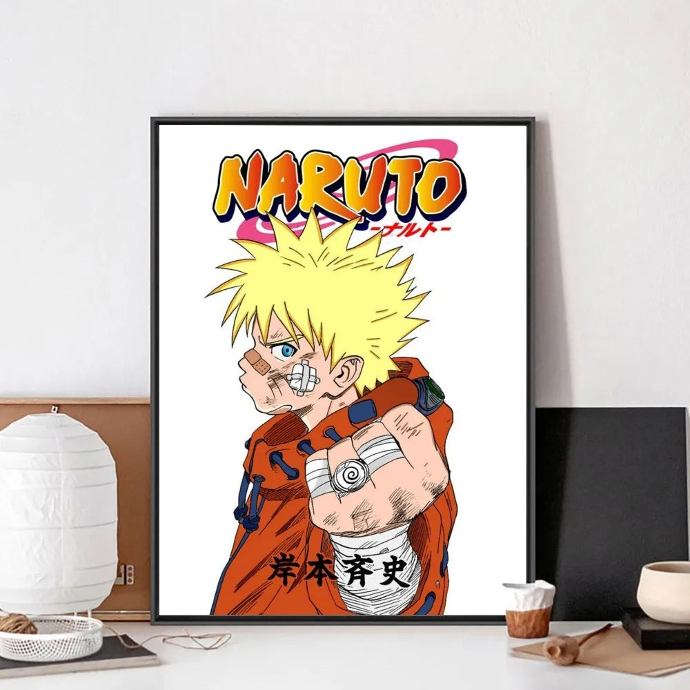 MINISO Retro Unframed Rectange Waterproof Singer A-Narutoes-Anime White Paper Wall Art Posters/Colors-Orange/yellow/Purple/Blue/White/Many Sizes