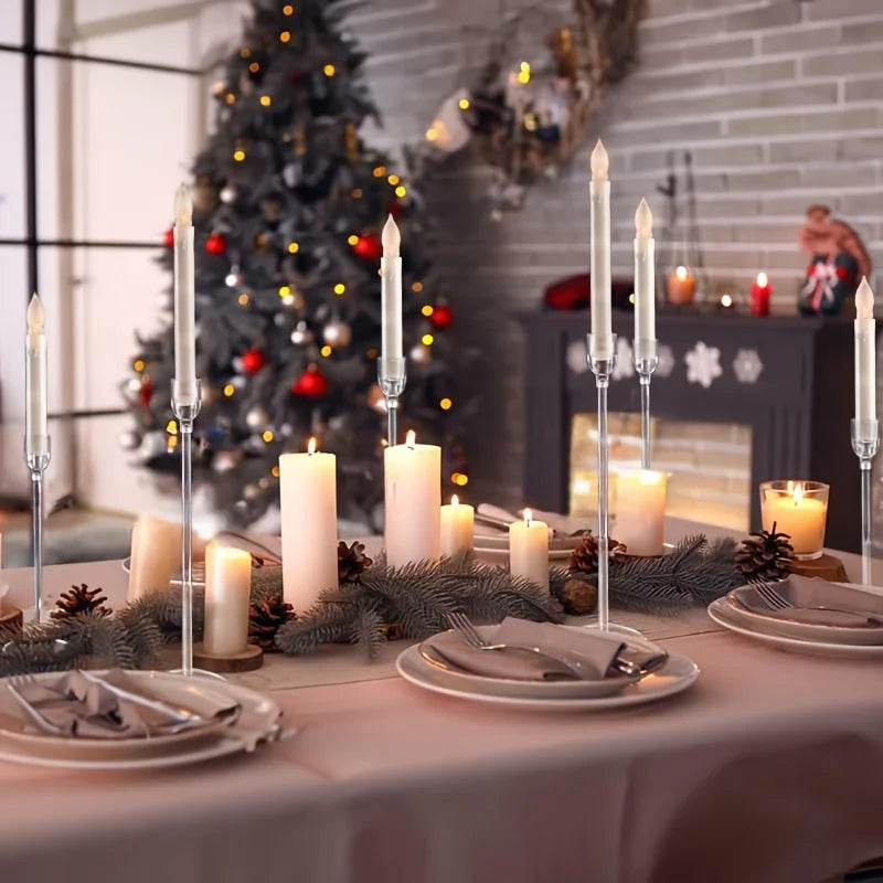 3 PCS Set Clear Transparent Thick Acrylic Round Candlestick Holders