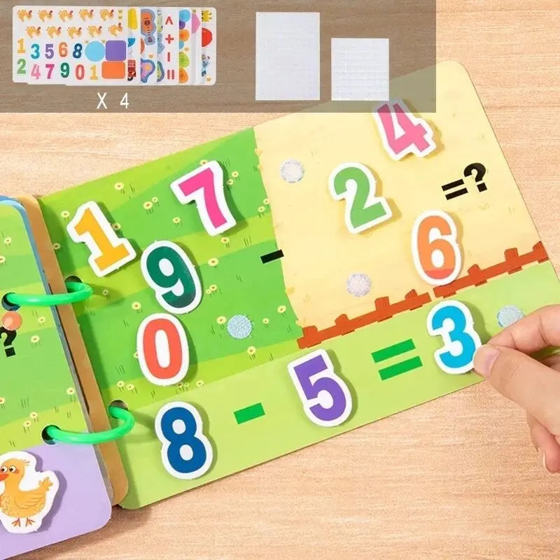 No-EN-Name-Null Kids English Quiet Busy Book Multicolor Paste-Sticker Matching Games Early Educational Toys/Colors-Multicolor/Blue/Green/Ages: 3-12 Years Old-Older