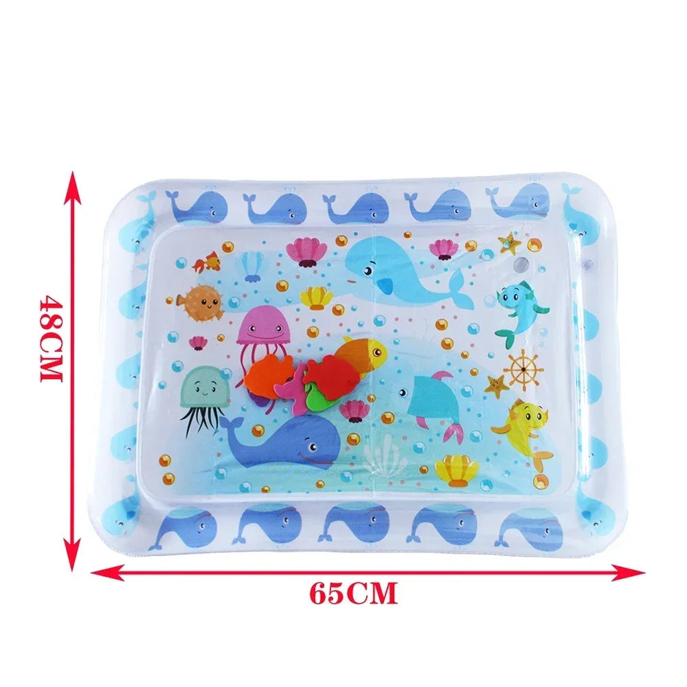 Babies-Preschooler Portable Round-Rectangle Warm-Cold Waterfilled Play Plastic Inflatable Air Cushion Leak-Proof Magic Tummy Time Mats/Colors-Ages: Newborn 0-3 Years Old/ Colors-Blue/Multicolor/Animal