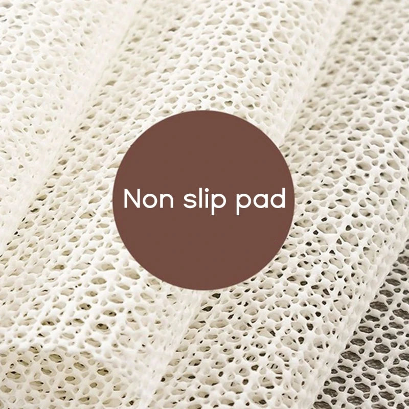 KOU-JIANG Modern Soft Comfortable Geometric Checkered Grid-Design Silicone Gel-Plastic Non-Slip Base Gripping Under Rug Pads/Hand Washable Recommend