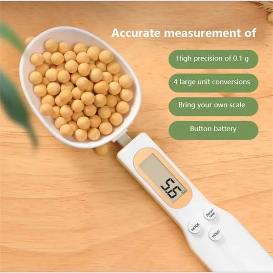 LCD Digital Display Plastic Measurement Adjustable Weighing Spoons/ Colors-White/Pink/Green/Gray/ Red