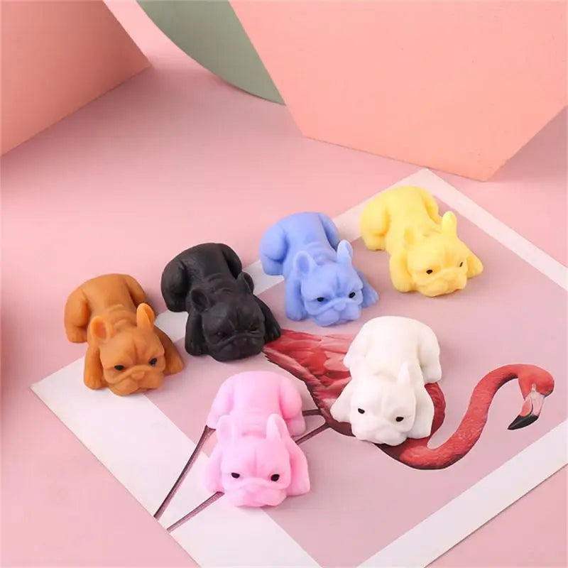No-EN-Name-Null Kids Multicolor Mini Mochi Squishy Soft Cute Papa Pug Puppies-Cats-Pigs Animals Stretching Pinching Squeeze Plastic-Rubber Activity Toys /Colors-Brown/Black/Light Blue/Pink/White/Yellow/Multicolor/Ages: Over 6 Years Old-Adults